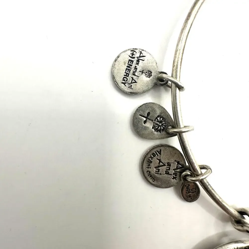 Alex + Ani Compass bracelet Silver tone Energy Charm Boho Casual